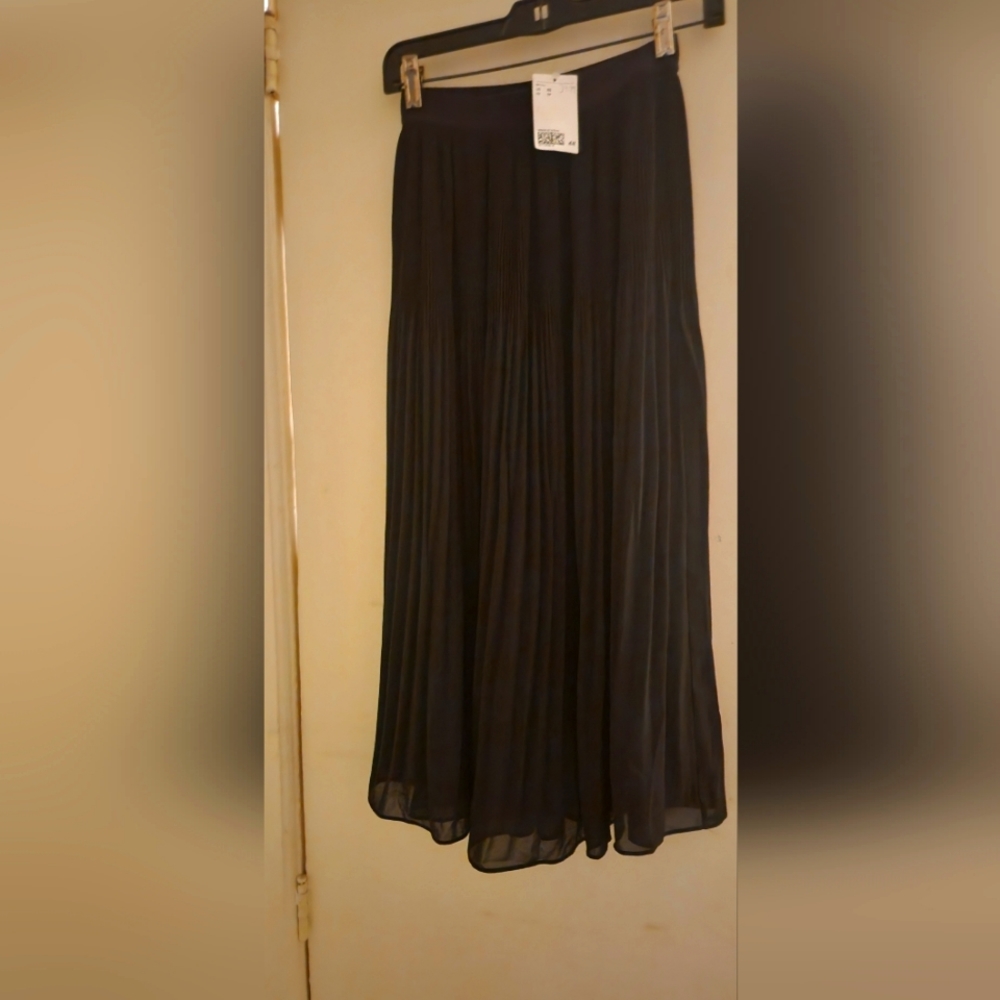 Long black layered skirt (sheer top layer)